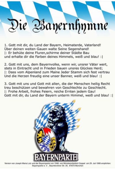Bayernhymne - Bayernpartei e.V., Kreisverband Traunstein